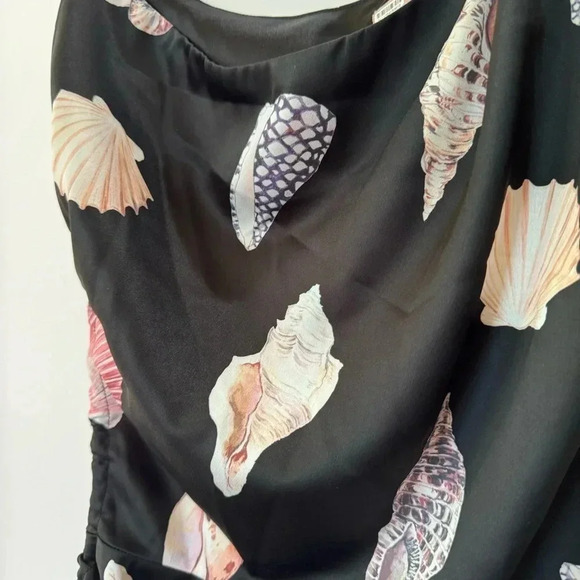 NWT Show Me Your MuMu Kenz Mini Dress Seashell Mini Black Satin Medium - Picture 12 of 17